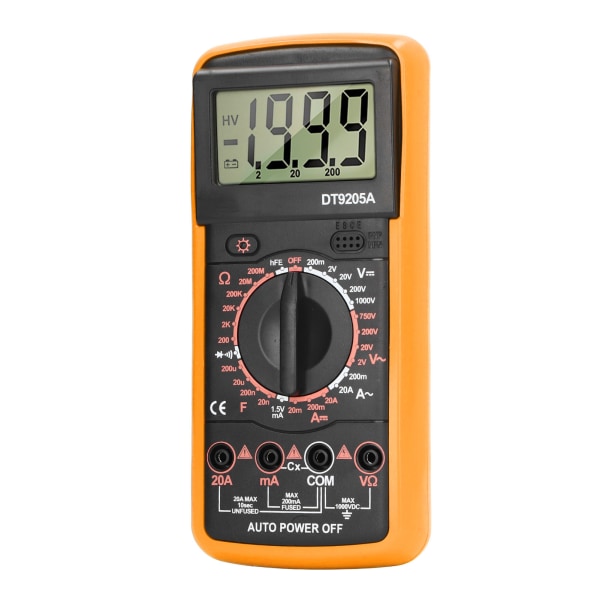 Smart Digital Multimeter LCD-skjerm Multifunksjonell kretsdeteksjonsmåler for husholdning oransje