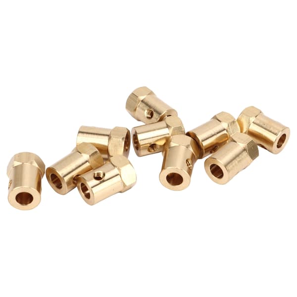 Hex Aksel Kobling 6mm Messing Fleksibel Kobling Samling til RC Motor Bil Dæk Aksel 10 stk