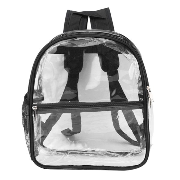PVC Transparent Rygsæk Bærbar PVC Lynlås Design Høj Kapacitet Klar Rygsæk til Skole Sort