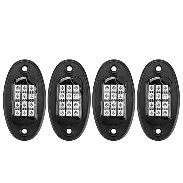 4 stk. RGB LED Bluetooth Trådløs Rock Light Undervognsglød Lys Multi Farve Blinkende