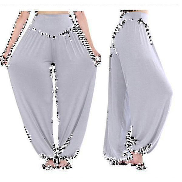 Yoga Harem -housut naisille 2XL vaaleanharmaa