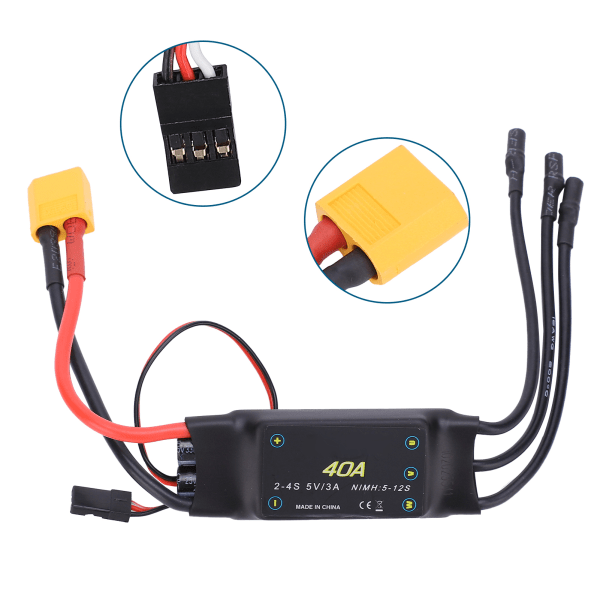 40A børsteløs mini elektronisk hastighetskontrollerstøtte for fjernkontroll drone RC-fly