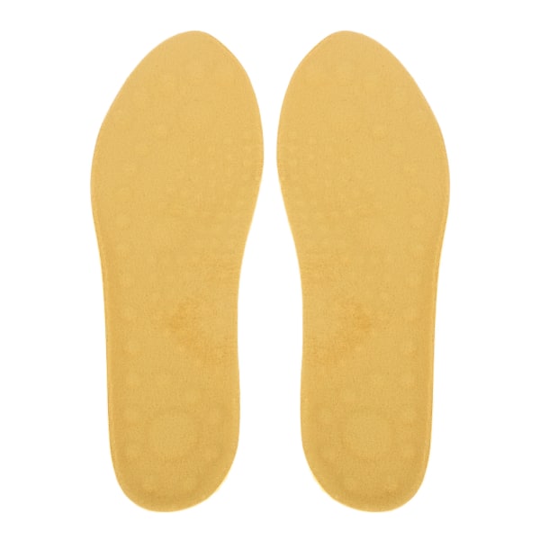 4 STK Varme skoindlæg til mænd Kvinder PU Fleece Åndbar Komfortabel isolerende termiske fødder indlægssåler til vinter 43-44 Gul
