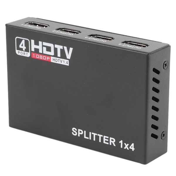 Video Splitter 1 In 4 Out 1080P Stöd Plug and Play USB Power Alloy Case HD Splitter för stationär dator