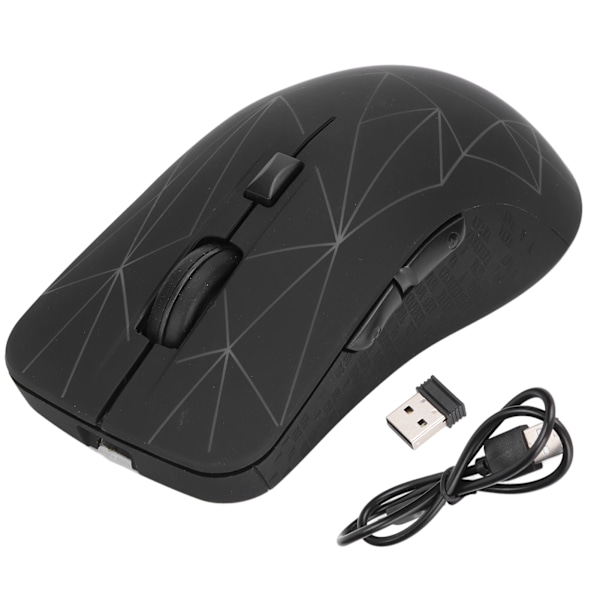 Trådløs Mus Oppladbar Dobbel Modus Design USB-mus 7 Farger Pustende Lys Datarekvisita