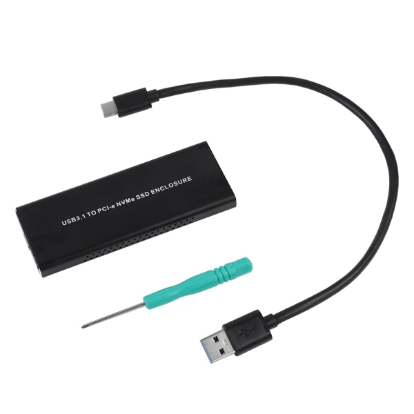 Ekstern NVME M.2 til Type C3.1 Mobile Hard Disk Box HDD-kabinett Sort