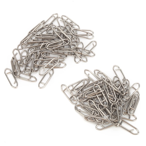 100 stk Fishing Power Clips Link Rustfritt stål Fast Change Speed ​​Clips Connector L