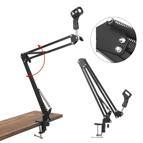 Justerbar mikrofonmontering Suspension Arm Stand Mikrofon Clip Holder 4 kg Belastning