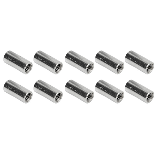 10 kpl pyöreä liitinmutteri M8x1.25 naaraskierre L25mm tanko liitosmutterit ruostumaton teräs kierteitetty holkki tanko