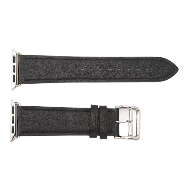 Smartwatch Läderrem Universal Smart Watch Replacement Band Rem för IWatch Series SE 8 7 6 5 4 3 2 1 38mm 40mm 41mm Svart