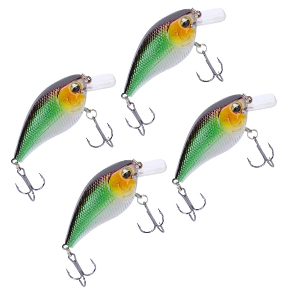 4 stk kunstig simulering plast Minnow Crank Rock lokke agn fiske tilbehør6#