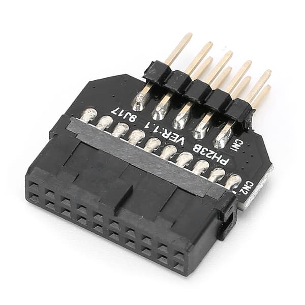 Frontpanel Stikforbindelse Bundkort Adapter Plastikskal USB3.0 19-Pin til USB2.0 9-Pin (PH23B)