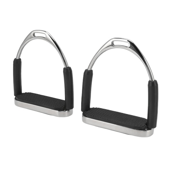 2 stk stigbøyler i rustfritt stål, ergonomiske, sklisikre, enkle å montere, stigbøyler for hest