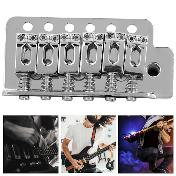 Tremolo-bro for elektrisk gitar for gitar i Stratocaster-stil med sal (sølv)