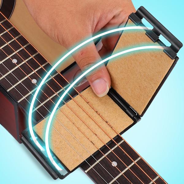 Gitarr Bas String Scrubber Cleaner Rengörings- och skötselverktyg Instrumenttillbehör (svart)