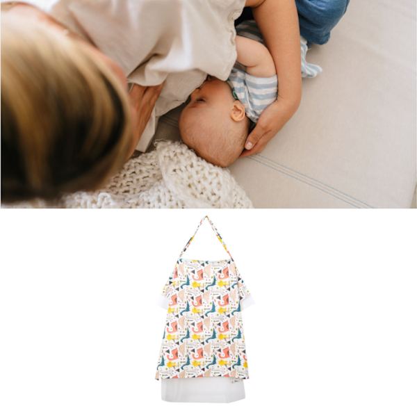Amningsförkläde Andningsbart Babyskötsel Sekretess Täckande Filt med Elastiska Axelremmar Flerfärgad