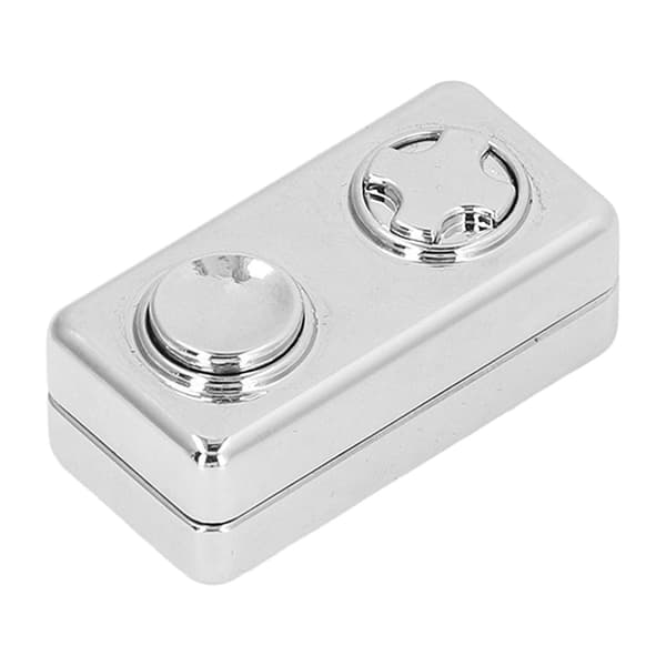 Magnetisk Skyder Sensorisk Legetøj Terningformet 2 Knapper Lindrer Stress Fingerspids Push Skyder Legetøj Sølv