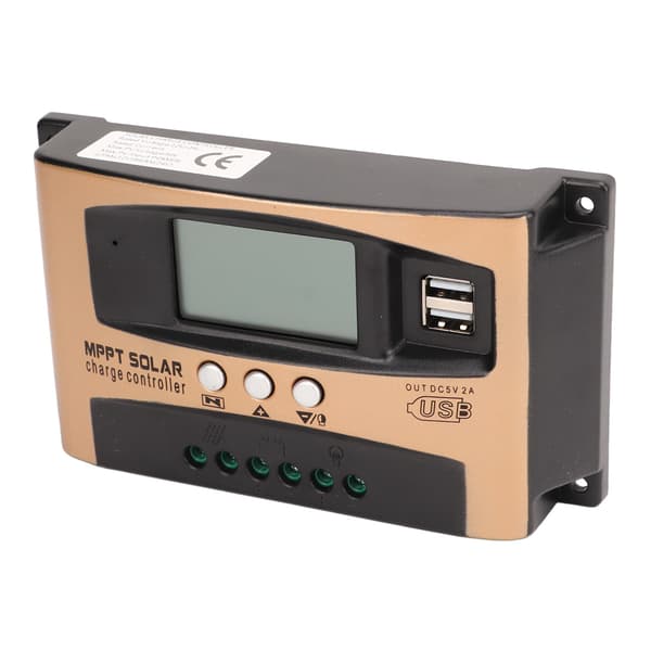 Solar Charge Controller MPPT Solar Charge Controller Solpanel Regulator med LCD Display Parameter Justerbar Guld 100A