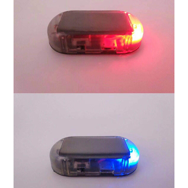 Bil Solenergi Simulerad Dummy Alarm Varnings Anti Stöld LED Blinkande Säkerhetslampa
