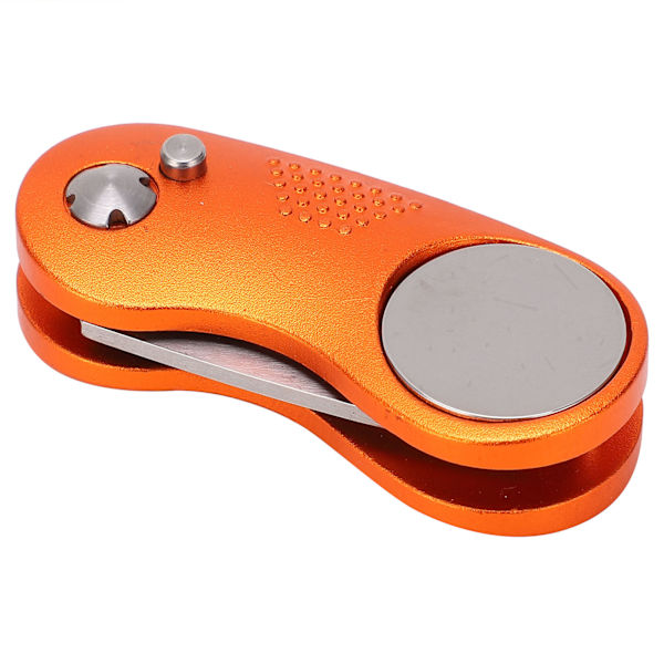 Golf Divot reparationsverktyg Rostfri golfgaffel med popup-knapp Putting Green Pitchfork (orange)