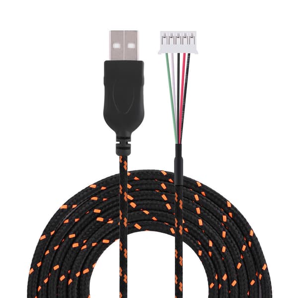2,2 meter USB-kabeludskiftning til Steelseries kana mus sort+orange