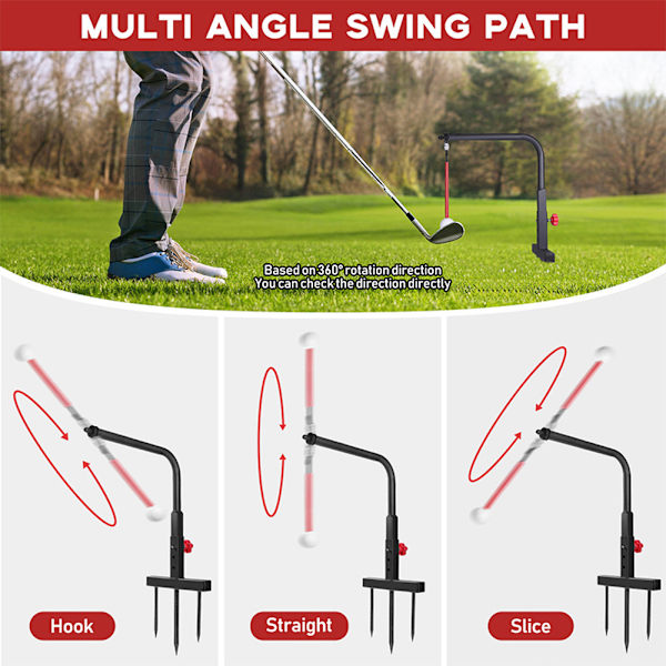 Golfträningsapparat järnställ boll järn gaffel träningsutrustning swing trainer järn swing trainer hängboll - gul
