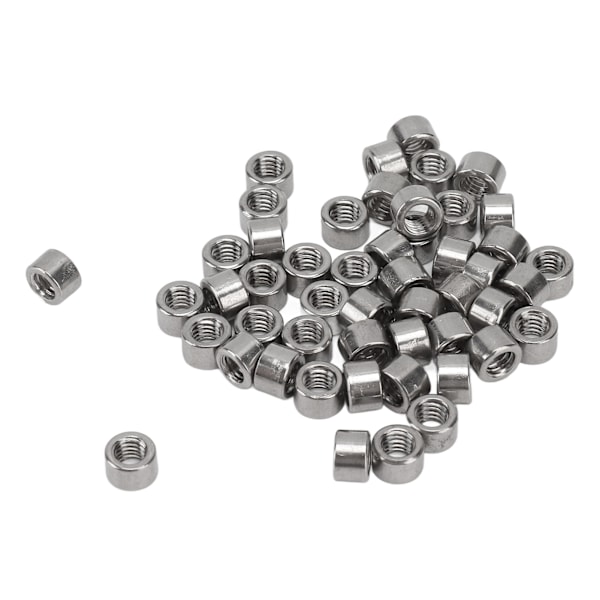 50 stk. runde koblingsmøtrikker M4x0,7 4 mm længde 304 rustfrit stål robuste runde konnektormøtrikker til vedligeholdelse