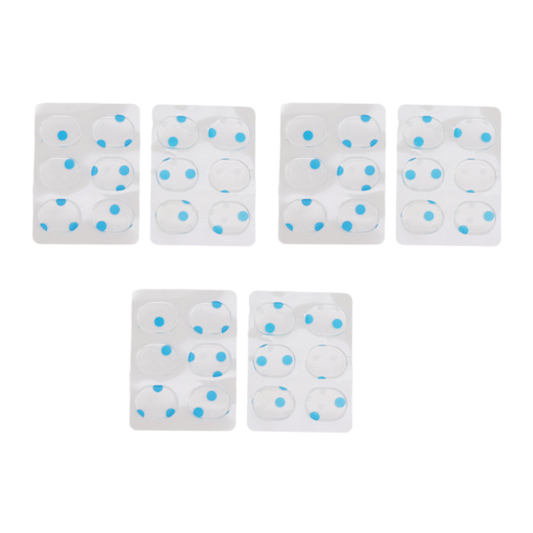 36 st Trumdämpare Gels Silikon Gel Pads Mjuka Trumdämpare för Trummor Cymbaler Tonkontroll Blå Vita Prickar