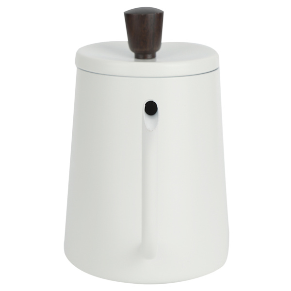 700 ml bärbar kaffekanna i rostfritt stål med lång gåshals och pip för hällning över kaffe, för hem och kafé, vit, 700 ml