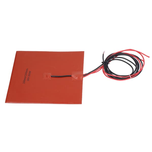 Silikonvarmeplate Varmematte 180℃ 200x200mm 200W Tilbehør til 3D-printer Varmbed DC24V