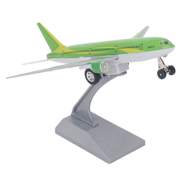 Legering Drag tillbaka Flygplan Leksak Barn Simulerad Diecast Ljud Ljus Flygplan Modell Leksak Hem Dekoration Grön