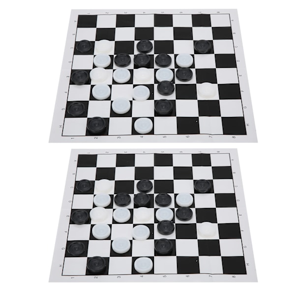 2Set Internationella set med plastfilm schackbräde Set
