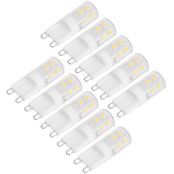 10 kpl 2W G9 keraaminen kanta 16LED-lamppuja kattoseinävalaisimeen Kotivalaistus 230V Lämmin valo