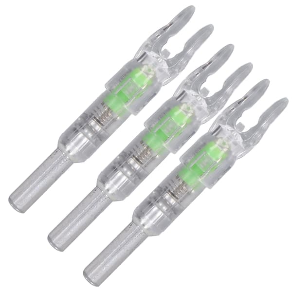 3 stk. lysende piler Automatic Lighting 6,2 mm Innvendig diameter Bueskyting Skaft Lysende pilhale for utendørs grønn