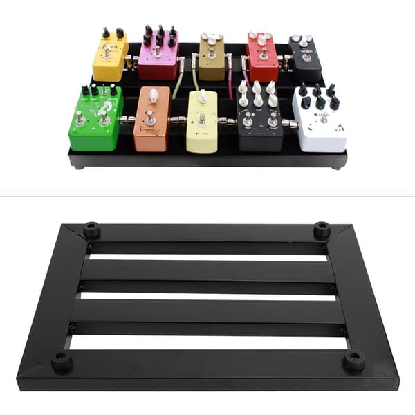 Universal Gitarr Effektpedalbräda Hållare Metall Bärbar Pedalbräda Svart