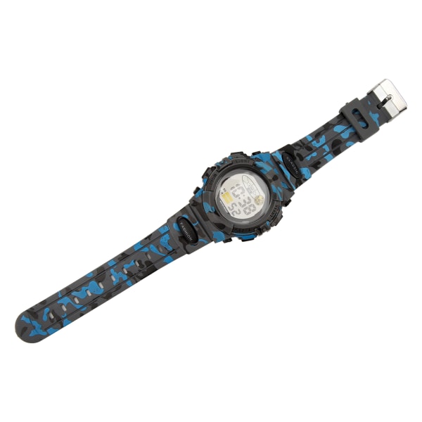 Sportsur Vandtæt Noctilucent Chronograph Watch til Mænd Student Gave Udendørs Camouflage Farve Blå