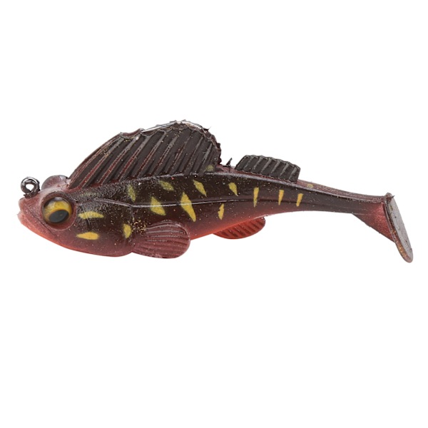 Deep Running Soft Bait Jumping Mela Tail 75mm/13g Anti-Hanging Bottom Fake Pehmeä syöttiMusta punainen keltainen täplä