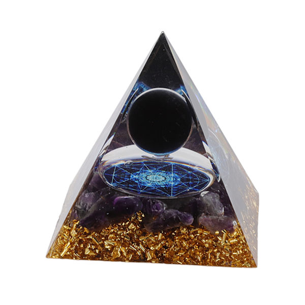 6CM Orgonpyramid Exquisit Läkande Energiserad Chakrapyramid Dekorativ Prydnad för Kontor Sovrum