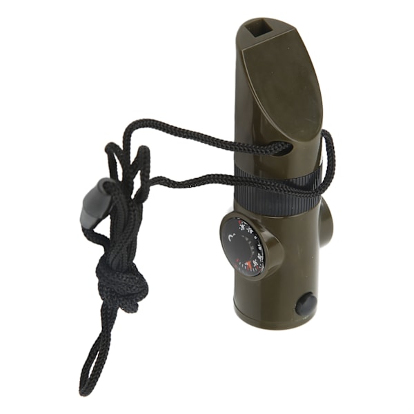 Överlevnadsvissla 7 i 1 med LED-lampa, Termometer, Kompass, Förstoringsglas, Nödvissla för Camping
