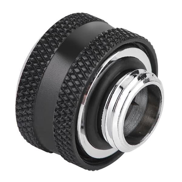 4 stk./pakke Vandkøling Kompressionsfitting til stift akrylrør OD 16mm Sort