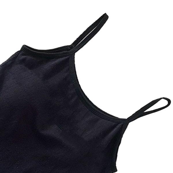 Tanktopp for kvinner, stilig spaghettistropp, smal passform, myk, lett, pustende, uten ermer, camisole for fest, utendørs, svart, fri størrelse for 40 kg til 70 kg