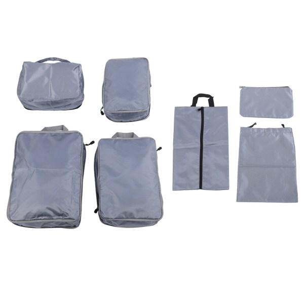7 stk kompresjonspakning kuber polypropylen polyester lett bagasje komprimerbar bag for koffert reise grå