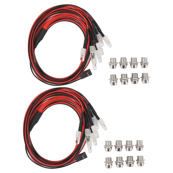 RC Bil 5mm 8 LED Lys Kit 4 Hvidt Lys og 4 Rødt Lys til Traxxas til Hsp til Redcat til Axial Scx10 til D90 til Hpi RC Bil