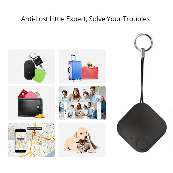 Anti Tapt Alarm Smart Trådløs Bluetooth GPS Alarmenhet med Snor Barneveske Lommebok Nøkkel Finner Lokalisator