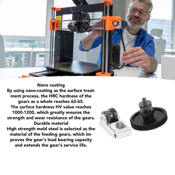 3D-printer ekstruder gear kit til Bambu erstatning 3D-printer ekstruder hoved gear kit til Bambu X1 serie P1P P1S