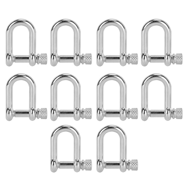 10 stk U-formet spenne i sinklegering, D-ring lås, bue-spenne for paracord armbånd, rund hode