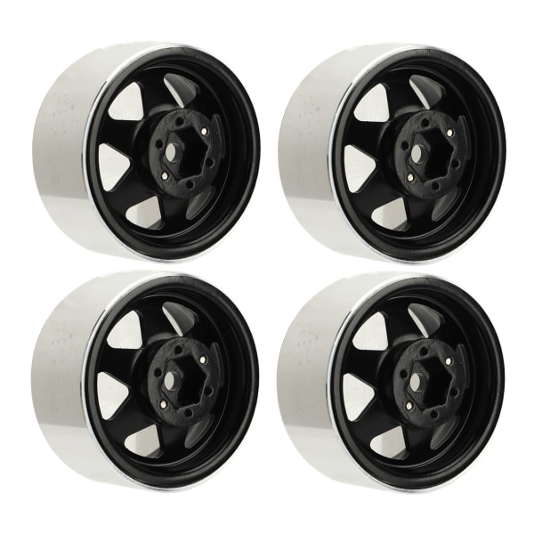 4stk Beadlock Fälg Offset ‑8.9mm Metall Djup Skål Nav Fälgar för Axial SCX10 90046 1.9 Tum Svart