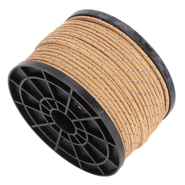Camping tält rep 50 meter hög densitet anti UV slitstark khaki reflekterande utomhus camping rep