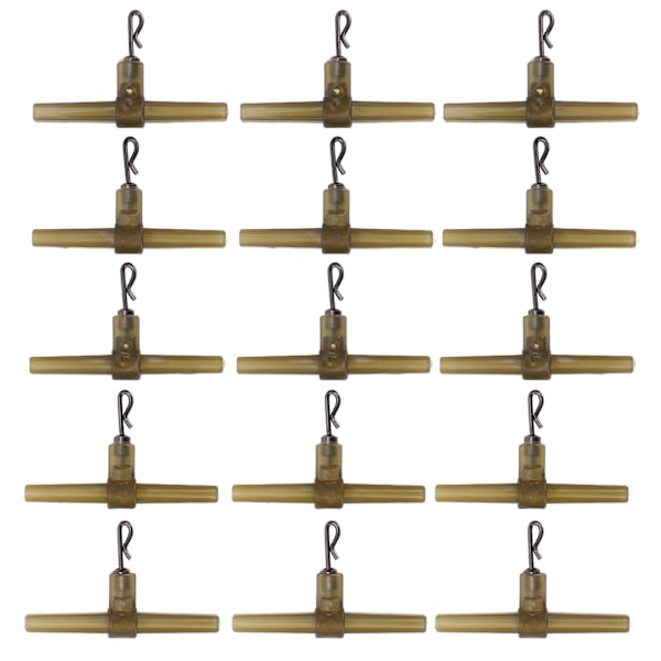15 stk Fiske Crimp Swivel T Formet RRing Gjenbrukbar Bærbar Grønn Krysslinje Tackle Kobling