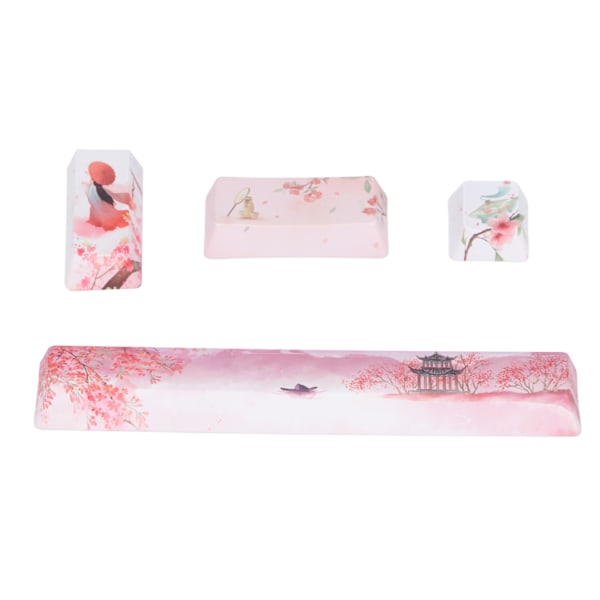 Keycap 4 Taster Peachblossom Skønhedsmønster Space ESC Enter Numpad Enter DIY Keycaps Sæt